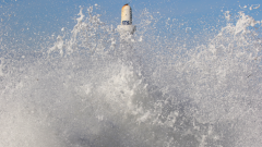 Storm waves at lighthouse