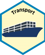 Blue economy sector hexagon transport