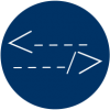 A icon depicting html tag brackets
